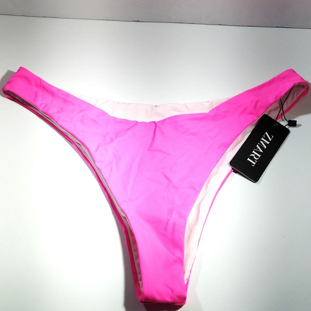 ZMART Women’s Brazilian‑Cut Bikini Bottoms – Neon Pink – Med. (8–10) – NWOT